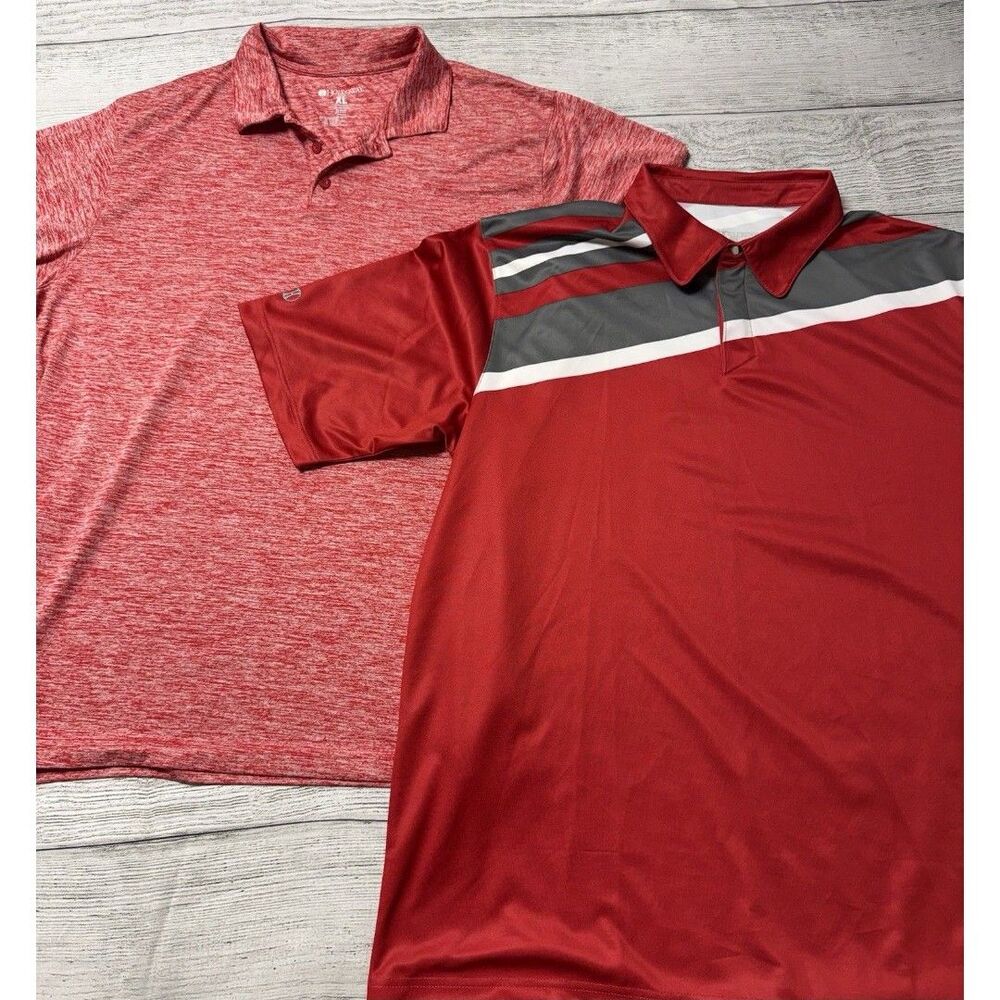 Holloway Dry-Excel Red Lot 2 Pc Short Sleeve Polo Shirt Men Size XL 209